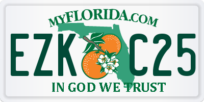 FL license plate EZKC25