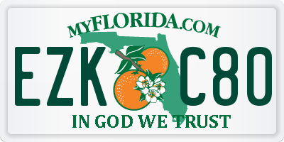 FL license plate EZKC80