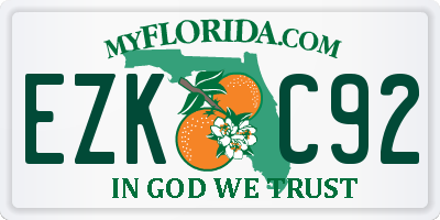 FL license plate EZKC92