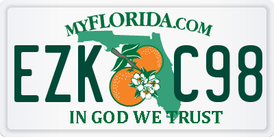 FL license plate EZKC98