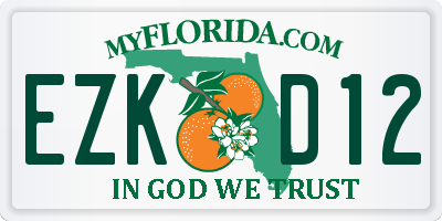 FL license plate EZKD12