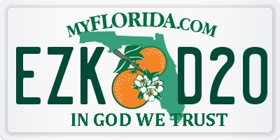 FL license plate EZKD20