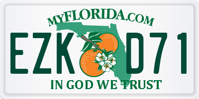 FL license plate EZKD71