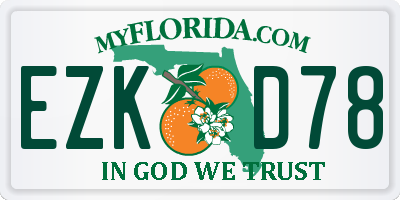 FL license plate EZKD78