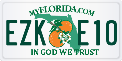 FL license plate EZKE10