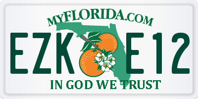 FL license plate EZKE12