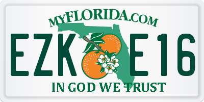 FL license plate EZKE16