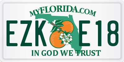 FL license plate EZKE18