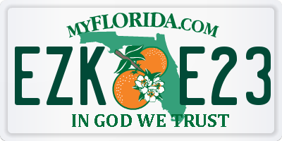 FL license plate EZKE23