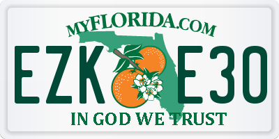 FL license plate EZKE30
