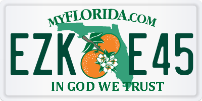 FL license plate EZKE45