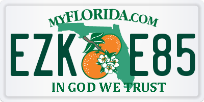 FL license plate EZKE85