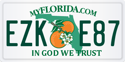 FL license plate EZKE87