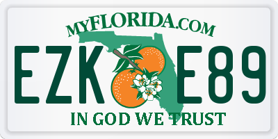 FL license plate EZKE89