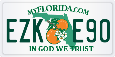 FL license plate EZKE90