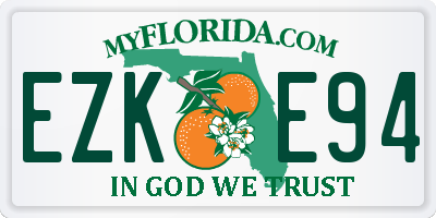 FL license plate EZKE94