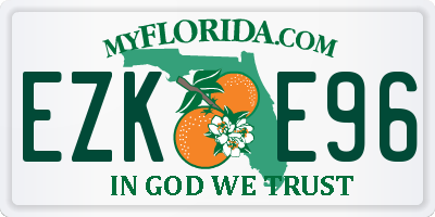 FL license plate EZKE96