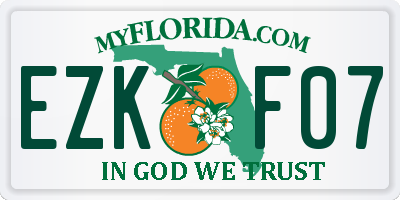 FL license plate EZKF07