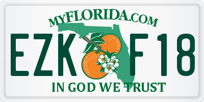 FL license plate EZKF18