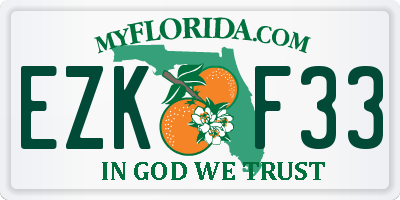 FL license plate EZKF33