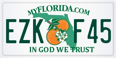 FL license plate EZKF45