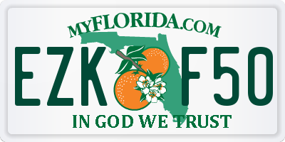 FL license plate EZKF50