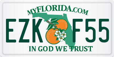 FL license plate EZKF55