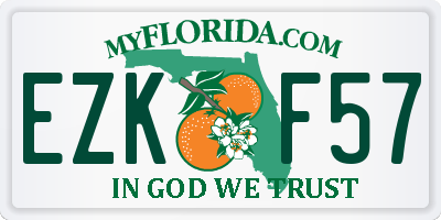 FL license plate EZKF57