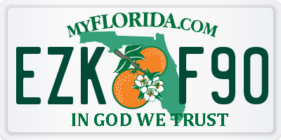 FL license plate EZKF90