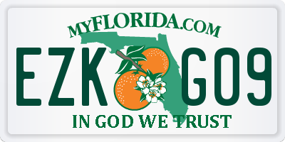 FL license plate EZKG09