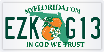 FL license plate EZKG13