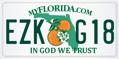 FL license plate EZKG18