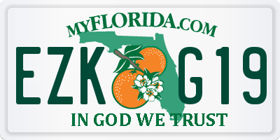FL license plate EZKG19