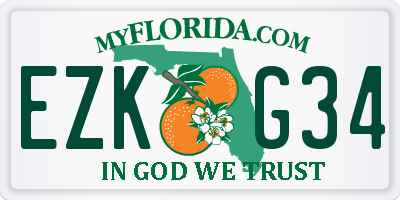 FL license plate EZKG34