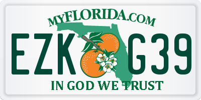 FL license plate EZKG39