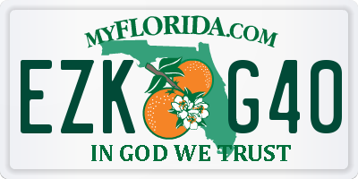 FL license plate EZKG40