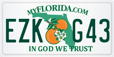 FL license plate EZKG43