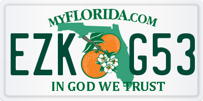 FL license plate EZKG53