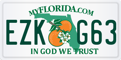 FL license plate EZKG63