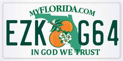 FL license plate EZKG64