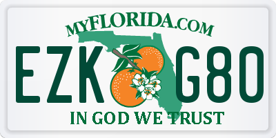 FL license plate EZKG80