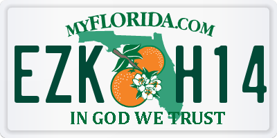 FL license plate EZKH14