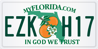 FL license plate EZKH17