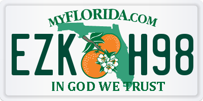 FL license plate EZKH98