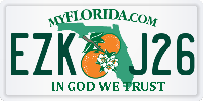 FL license plate EZKJ26