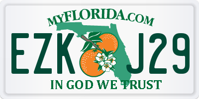FL license plate EZKJ29
