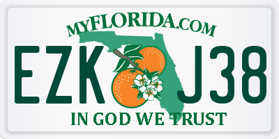 FL license plate EZKJ38