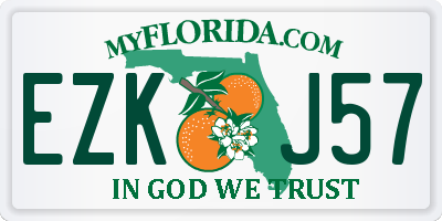 FL license plate EZKJ57