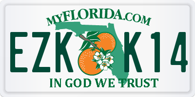 FL license plate EZKK14