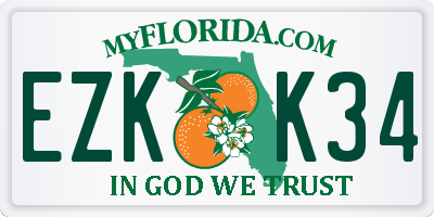 FL license plate EZKK34